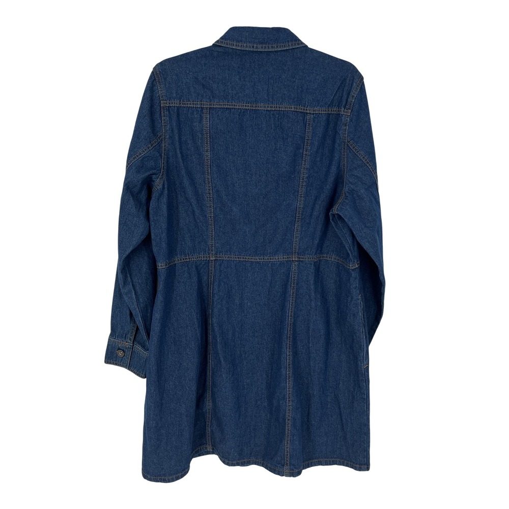Frye Womens Denim Shirt Dress XL Blue Cotton Button Front Western Workwear - Picture 3 of 9